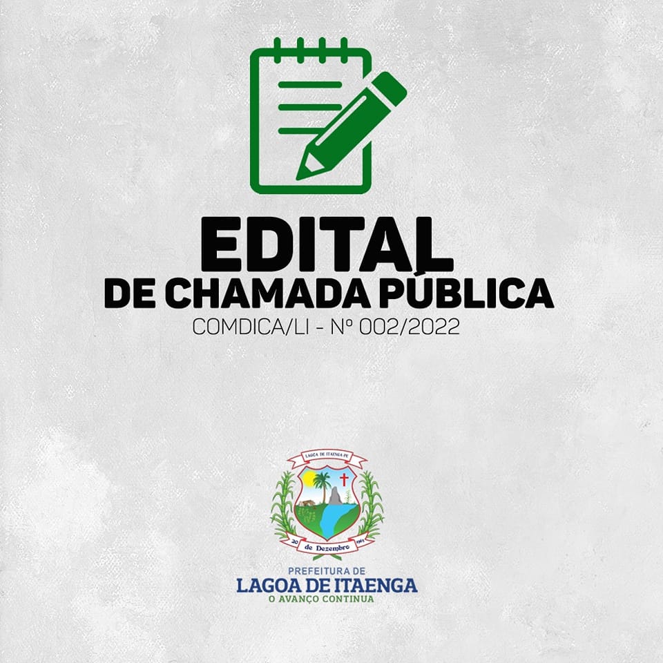 Edital De Chamada Pública Prefeitura De Lagoa De Itaenga 2758